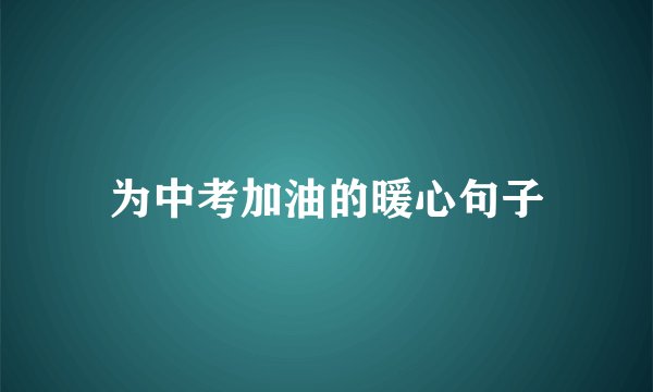 为中考加油的暖心句子