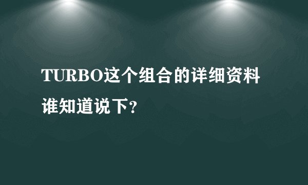 TURBO这个组合的详细资料谁知道说下？