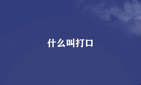什么叫打口