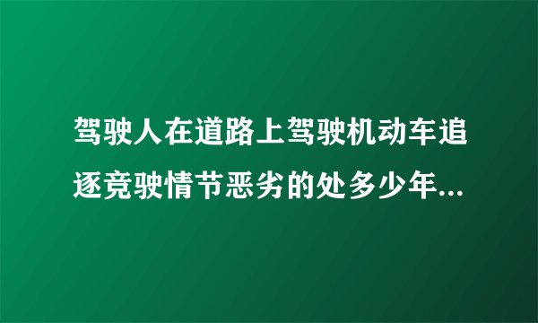 驾驶人在道路上驾驶机动车追逐竞驶情节恶劣的处多少年有期徒刑