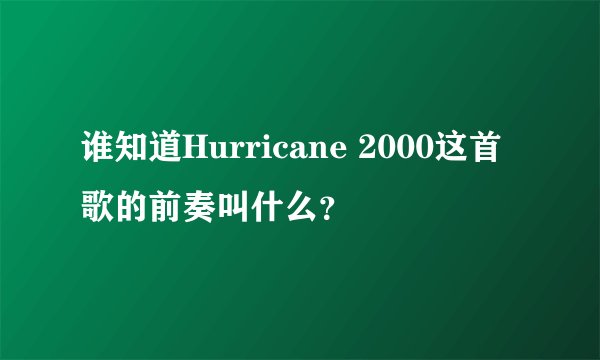 谁知道Hurricane 2000这首歌的前奏叫什么？