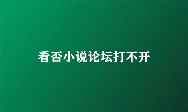 看否小说论坛打不开