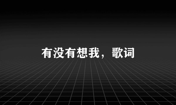 有没有想我，歌词