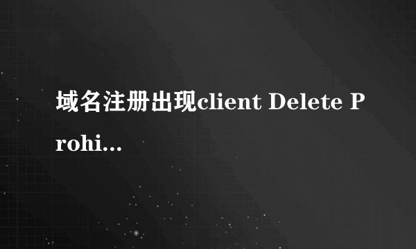 域名注册出现client Delete Prohibited是什么意思？