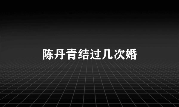 陈丹青结过几次婚