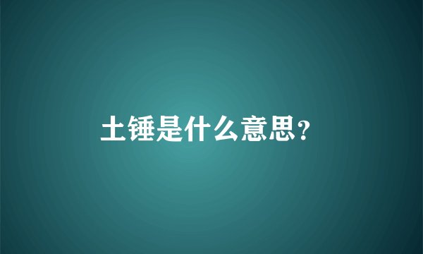 土锤是什么意思？