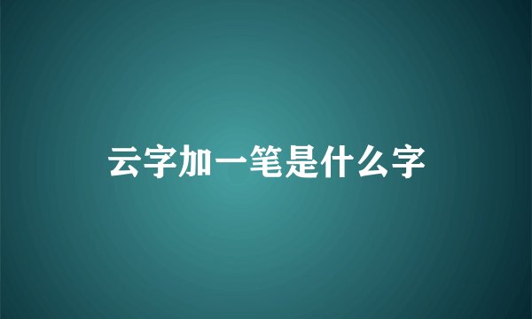 云字加一笔是什么字