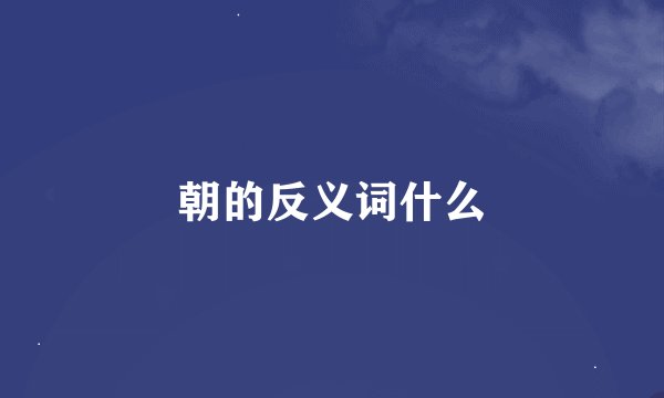 朝的反义词什么