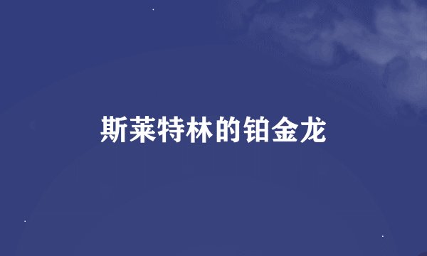 斯莱特林的铂金龙