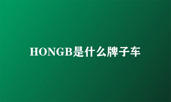HONGB是什么牌子车