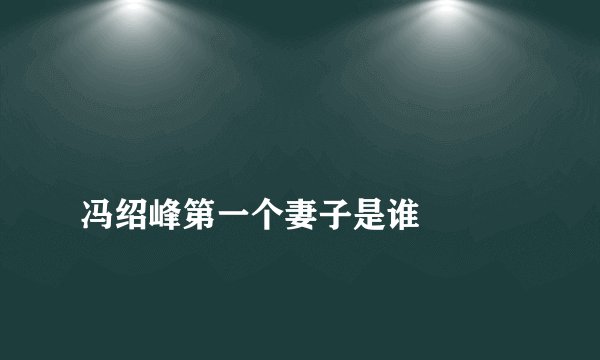 
冯绍峰第一个妻子是谁


