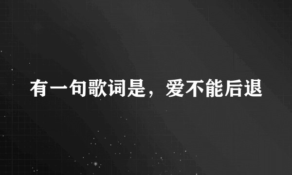 有一句歌词是，爱不能后退