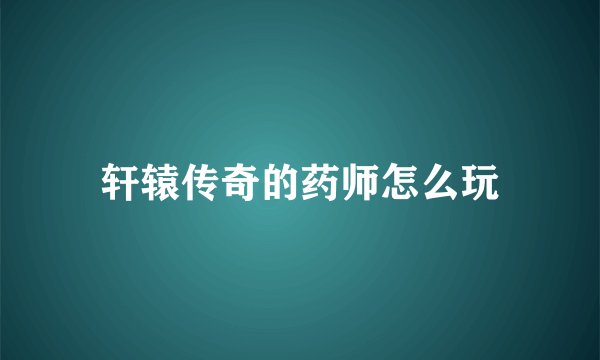 轩辕传奇的药师怎么玩