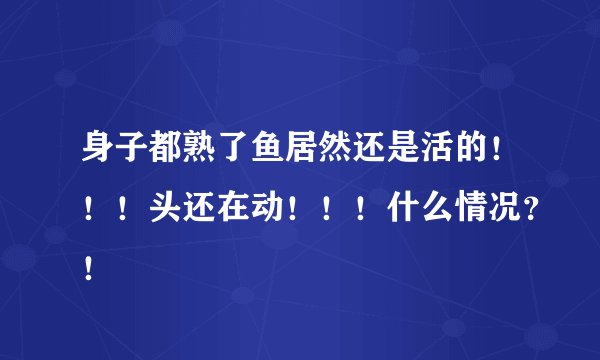 身子都熟了鱼居然还是活的！！！头还在动！！！什么情况？！