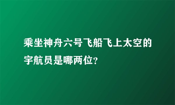 乘坐神舟六号飞船飞上太空的宇航员是哪两位？