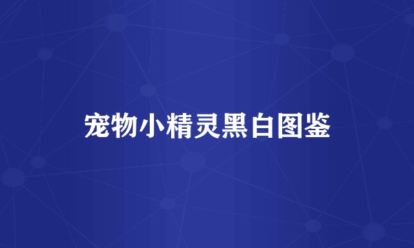 宠物小精灵黑白图鉴