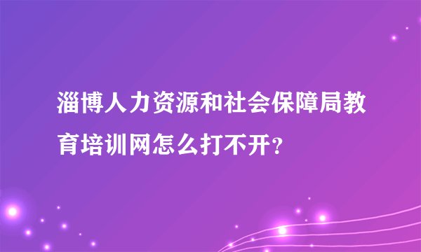 淄博人力资源和社会保障局教育培训网怎么打不开？