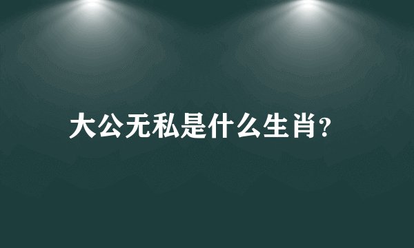 大公无私是什么生肖？