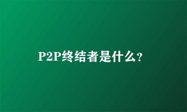 P2P终结者是什么？