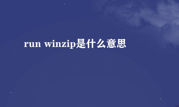 run winzip是什么意思