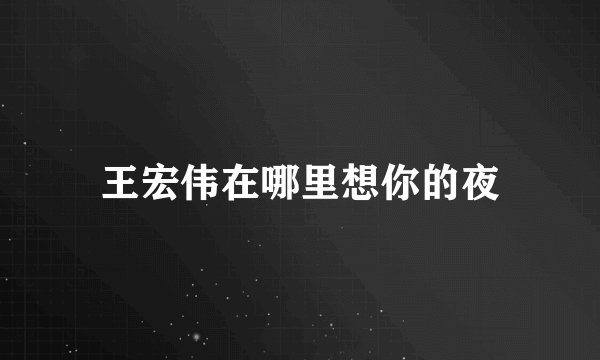 王宏伟在哪里想你的夜