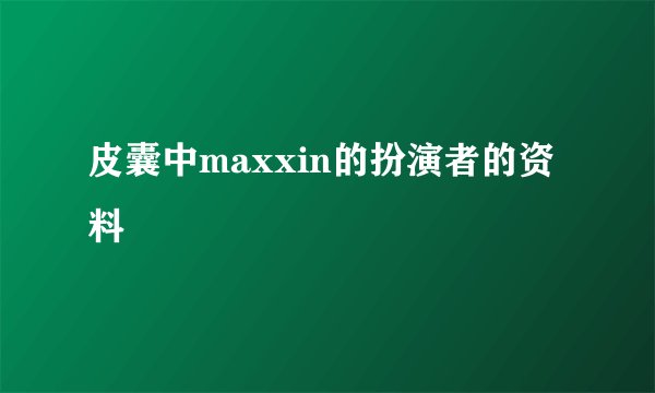 皮囊中maxxin的扮演者的资料