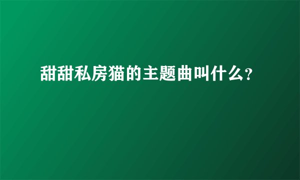 甜甜私房猫的主题曲叫什么？