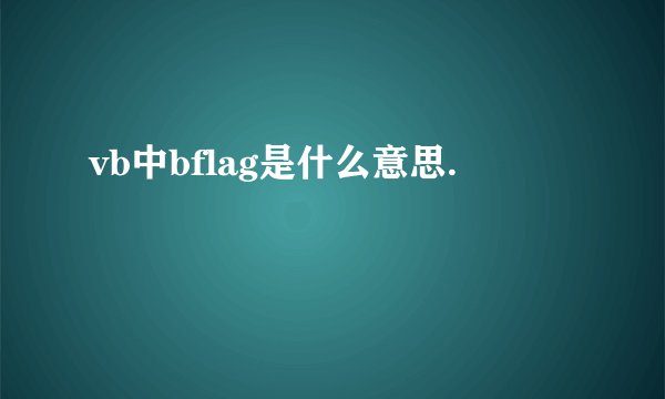 vb中bflag是什么意思.