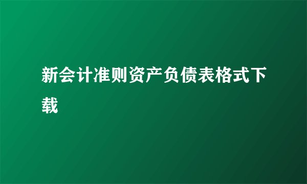 新会计准则资产负债表格式下载