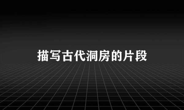 描写古代洞房的片段