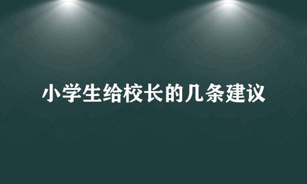 小学生给校长的几条建议