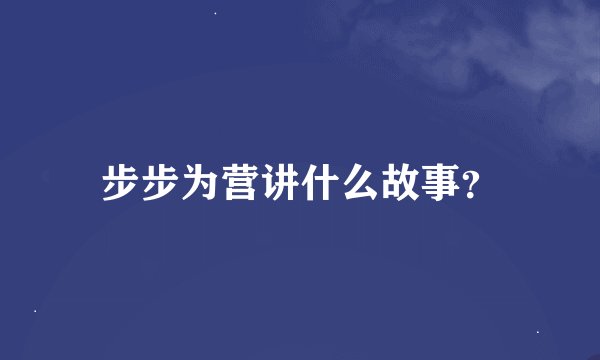 步步为营讲什么故事？