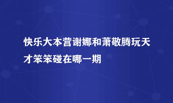 快乐大本营谢娜和萧敬腾玩天才笨笨碰在哪一期