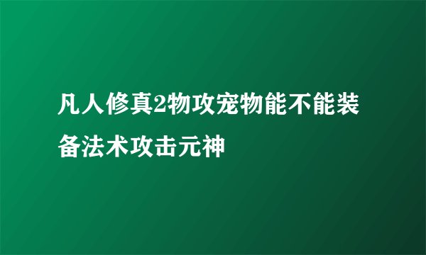 凡人修真2物攻宠物能不能装备法术攻击元神