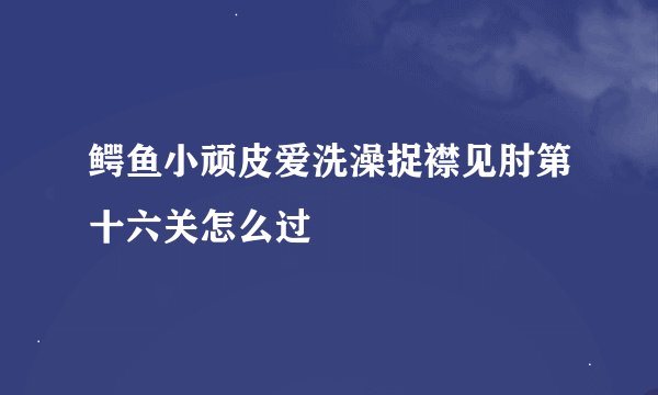 鳄鱼小顽皮爱洗澡捉襟见肘第十六关怎么过