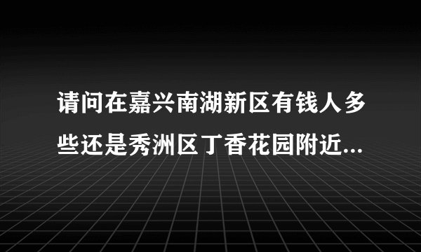 请问在嘉兴南湖新区有钱人多些还是秀洲区丁香花园附近的多些？【我们指的有钱人是身价500万以上的】