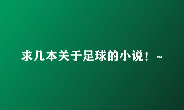 求几本关于足球的小说！~