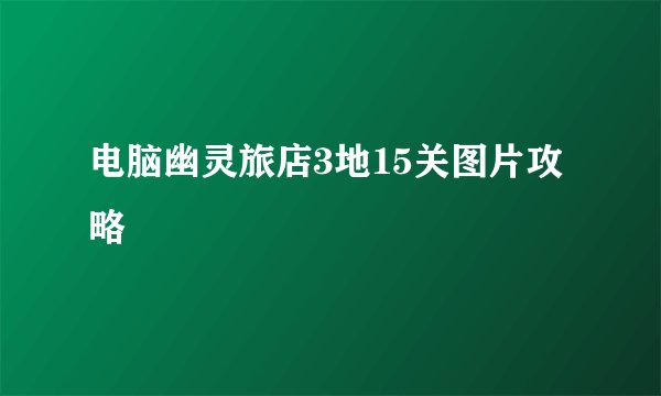 电脑幽灵旅店3地15关图片攻略