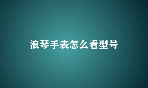 浪琴手表怎么看型号