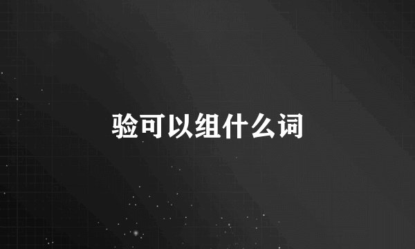验可以组什么词