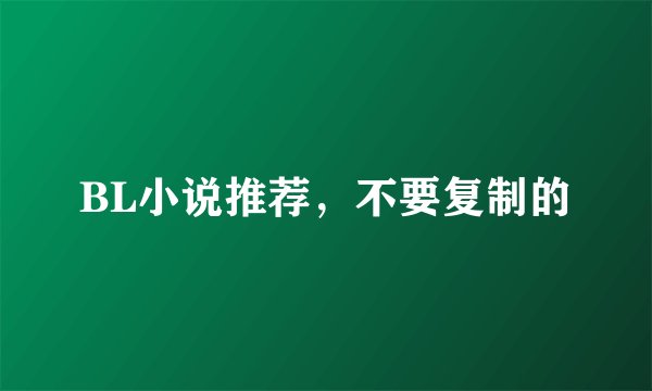 BL小说推荐，不要复制的