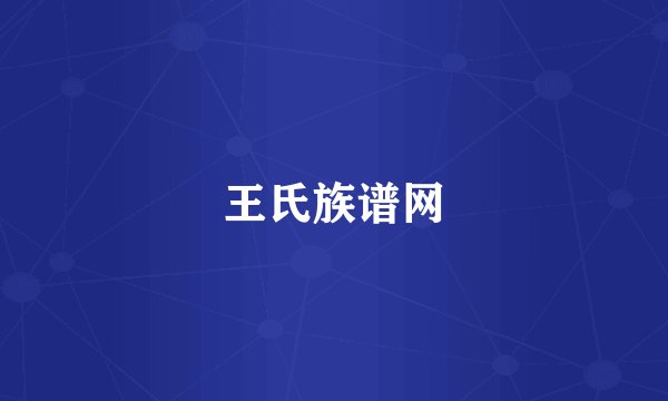 王氏族谱网