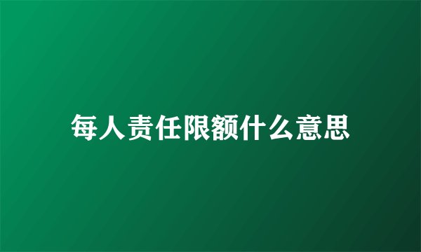 每人责任限额什么意思