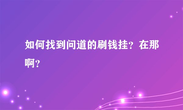如何找到问道的刷钱挂？在那啊？