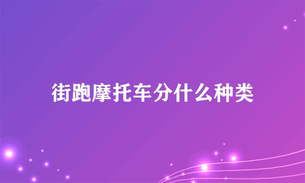 街跑摩托车分什么种类
