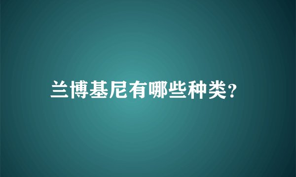 兰博基尼有哪些种类？
