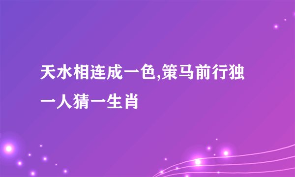 天水相连成一色,策马前行独一人猜一生肖