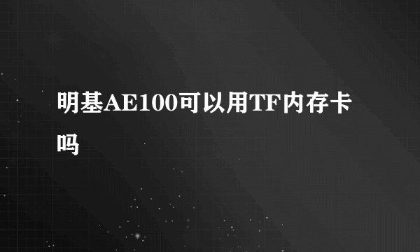 明基AE100可以用TF内存卡吗