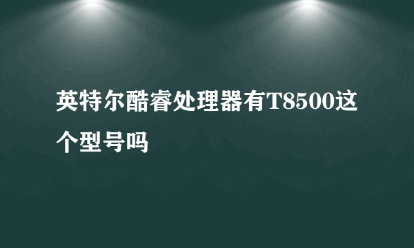 英特尔酷睿处理器有T8500这个型号吗