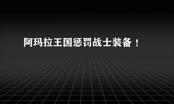 阿玛拉王国惩罚战士装备 ！